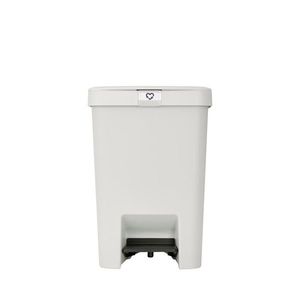 Cos de gunoi cu pedala, Brabantia, StepUp, 25 L, 35.2x28x40.9 cm, polipropilena, gri deschis imagine