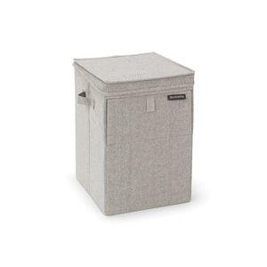 Cos de rufe stivuibil, Brabantia, Linn, 35 L, 37x32x44.5 cm, textil, gri imagine