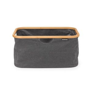 Cos de rufe / cos depozitare, pliabil, Brabantia, Linn, 40 L, 36x54x26.5 cm, textil, negru piper imagine