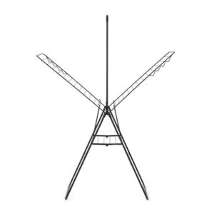 Uscator de rufe cu suport umerase, Brabantia, Hangon Matt, 25 m capacitate de uscare, otel, negru mat imagine