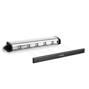 Uscator de rufe retractabil cu montare pe perete, Brabantia, Pull-out Stainless Steel, 22 m capacitate de uscare, polipropilena/otel, gri mat imagine
