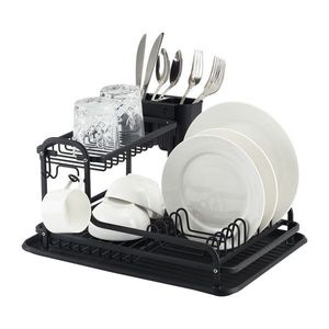 Scurgator de vase cu suport tacamuri Double FR-4028AD, Luigi Ferrero, 43x38.5x22 cm, aluminiu rezistent la rugina imagine