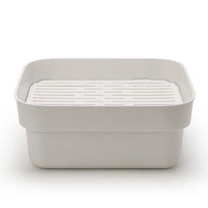Bol de spalat cu tava de picurare, Brabantia, SinkSide, 37.4x34.4x16.1 cm, plastic, gri deschis imagine