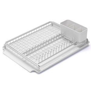 Scurgator vase cu suport tacamuri, Brabantia, SinkSide, 38.5x49x14 cm, aluminiu, gri deschis imagine