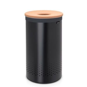Cos de rufe, Brabantia, Black Cork, 60 L, 38x38x63.5 cm, otel/pluta, negru imagine