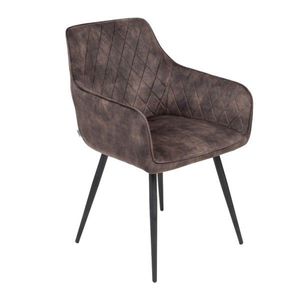 Scaun Satori, Homla, 62x58x79 cm, poliester/metal/MDF, maro inchis imagine