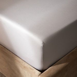 Cearceaf de pat cu elastic Danielle, Homla, 160x200 cm, bumbac satinat, alb imagine