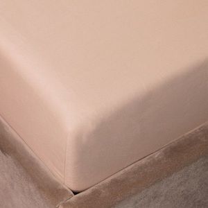 Cearceaf de pat cu elastic Danielle, Homla, 160x200 cm, bumbac satinat, bej imagine