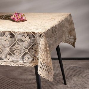 Fata de masa Crochet, Homla, 130x170 cm, bumbac/poliester, bej imagine