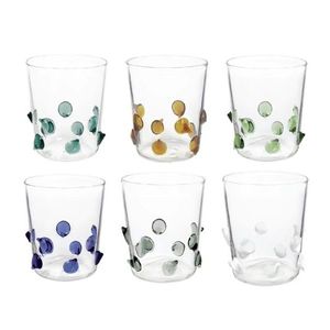 Set 6 pahare, Ginevrine, Brandani, 9x10 cm, 500 ml, sticla borosilicata imagine