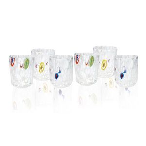 Set 6 pahare, Pavone, Brandani, 8x10.5 cm, 400ml, sticla, alb imagine