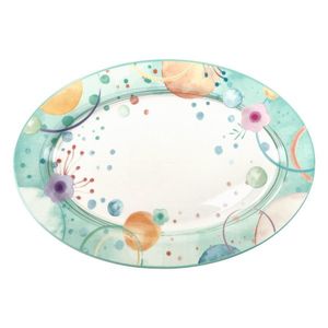 Platou pentru servire, Bollicine, Brandani, 35x24 cm, portelan New Bone China imagine