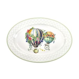 Platou pentru servire, Wonderland, Brandani, 35x24 cm, portelan New Bone China imagine