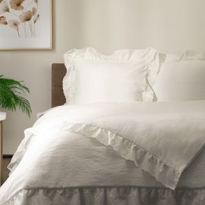 Lenjerie de pat pentru o persoana Morain, Homla, 2 piese, 140x200 cm, microfibra din poliester, alb imagine