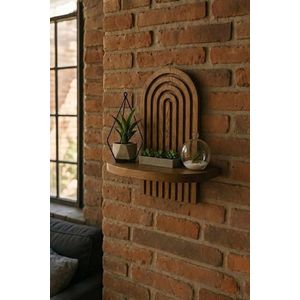 Raft de perete, Hanah Home, Artmtkwll1, 20x35x13 cm, Wenge imagine