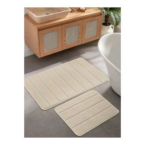 Set covorase de baie, L'essentiel Maison, Yeni Cizgili, Crem imagine