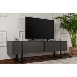 Comoda TV, Nordure, Serenity, 180x50x30 cm, Antracit / Negru imagine