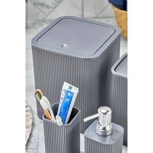 Set de baie, L'essentiel Maison, PZR-060, Gri imagine