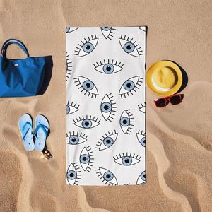 Prosop de plaja, L'essentiel Maison, BT20213009, 75x150 cm, Alb/Albastru imagine