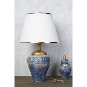 Lampa de masa, Opviq, 687HMY2159, Albastru/Alb imagine