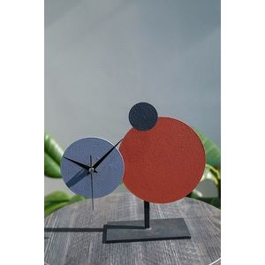 Ceas de masa, MYK2117-3, 26x25 cm, Roșu / Albastru / Antracit imagine