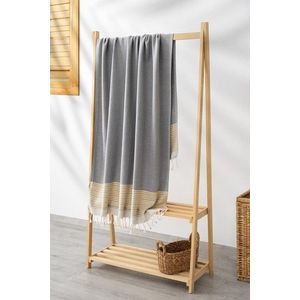 Prosop de plaja, L'essentiel Maison, Agora, 90x180 cm, Gri imagine
