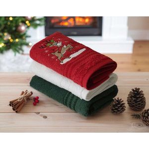 Set prosoape, L'essentiel Maison, Baby Reindeer, Verde / Roșu / Alb imagine