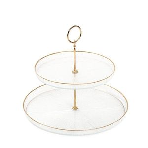 Etajera pentru prajituri Monze, Homla, 28/21 cm, sticla, transparent imagine