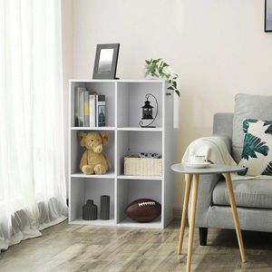 Biblioteca cu 6 compartimente, Vasagle, 65.5x30.5x97.5 cm, PAL, alb imagine