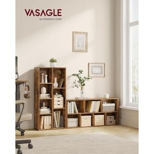 Biblioteca cu 6 compartimente, Vasagle, 50x24x106 cm, PAL, maro rustic imagine