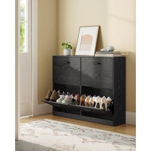 Pantofar cu 4 usi, Vasagle, 16-28 perechi pantofi, 105.5x24x82.7 cm, PAL, negru ebony imagine