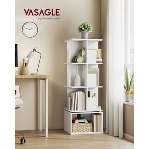 Biblioteca rotativa Custos, Vasagle, 40x40x124.5 cm, PAL/MDF, alb cloud imagine