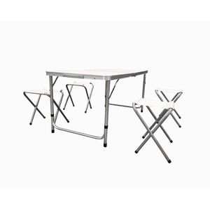 Set mobilier pentru camping Heinner, 5 piese, aluminiu/MDF imagine