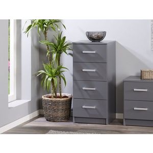 Comoda Elenzio 4, Inter Link, 41.2x40x91.5 cm, PAL, gri imagine