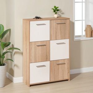 Comoda Egadi, Inter Link, 77x30x114 cm, PAL, sonoma/alb imagine