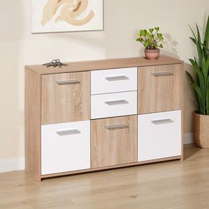 Comoda Elvezia, Inter Link, 114x30x77 cm, PAL/MDF, sonoma/alb imagine