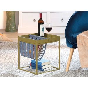 Masuta Club Ny Magazin, Inter Link, 35x35x40 cm, metal, verde olive imagine