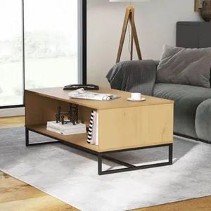 Masuta de cafea Vivo, Inter Link, 110x60x45 cm, lemn, stejar/negru imagine