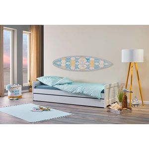 Pat multifunctional pentru o persoana, 90x200 cm, Surf, Inter Link, lemn, alb imagine
