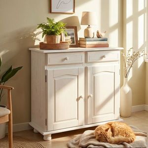 Comoda Lovi, Inter Link, 88x43x86 cm, lemn, alb imagine