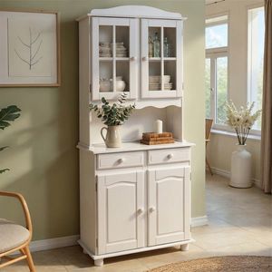 Bufet Valencia, Inter Link, 88x32-43x198 cm, lemn, alb imagine