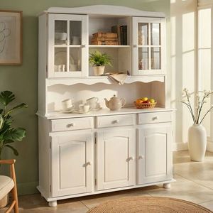 Bufet Siena, Inter Link, 130x32-43x197 cm, lemn, alb imagine