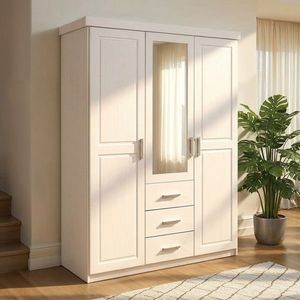 Dulap Geraldo, Inter Link, 140x55x190 cm, lemn, alb imagine