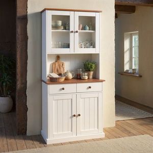 Bufet Westerland 5.2 , Inter Link, 90x45x190 cm, lemn, alb/maro sepia imagine