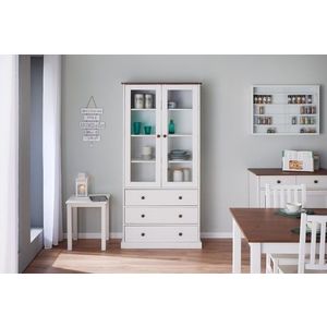 Dulap multifunctional Westerland, Inter Link, 190x90x38.4 cm, lemn, alb/maro sepia imagine