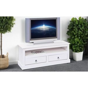Comoda TV Provence 3, Inter Link, 118x39x45 cm, lemn, alb imagine