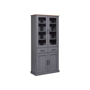 Dulap multifunctional Forenzo, Inter Link, 90x38.4x190 cm, lemn, gri/stejar imagine