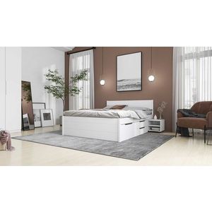 Pat dublu, 180x200 cm, Efetivo, Inter Link, lemn, alb imagine