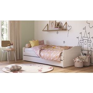 Pat multifunctional pentru o persoana, 90x190 cm, Leonie 23, Inter Link, lemn, alb imagine
