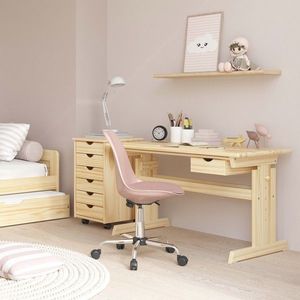 Birou reglabil pe inaltime Julia, Inter Link, 109x55x63-96 cm, lemn, natur imagine